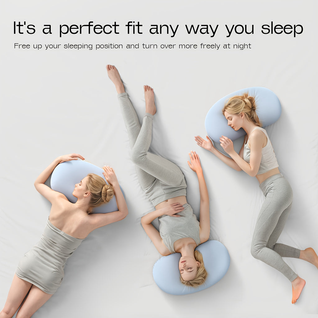 1pc Soft Cloud Pillow, Neck Pillow, Ergonomic design for Side and Stomach Sleepers, Breathable Ice Bed Pillow All Seasons, Smooth and Cool, Close to the Head Curve, Multiple Colors Available