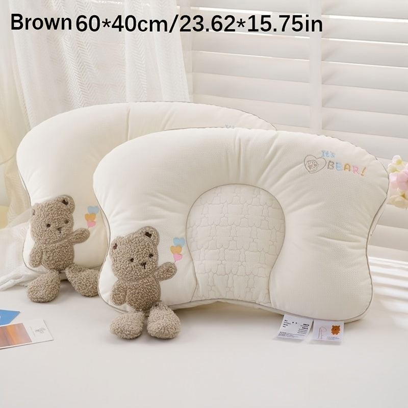 1 Adorable Bear-shaped Pillow • Plush Bear Face and Heart-shaped Cutout • Four-season Neck and Cervical Support • Soft Stuffed Animal Bed Accessory • Comfortable Fit • Supportive • All-season Support • Modern Style • Exquisite Gift