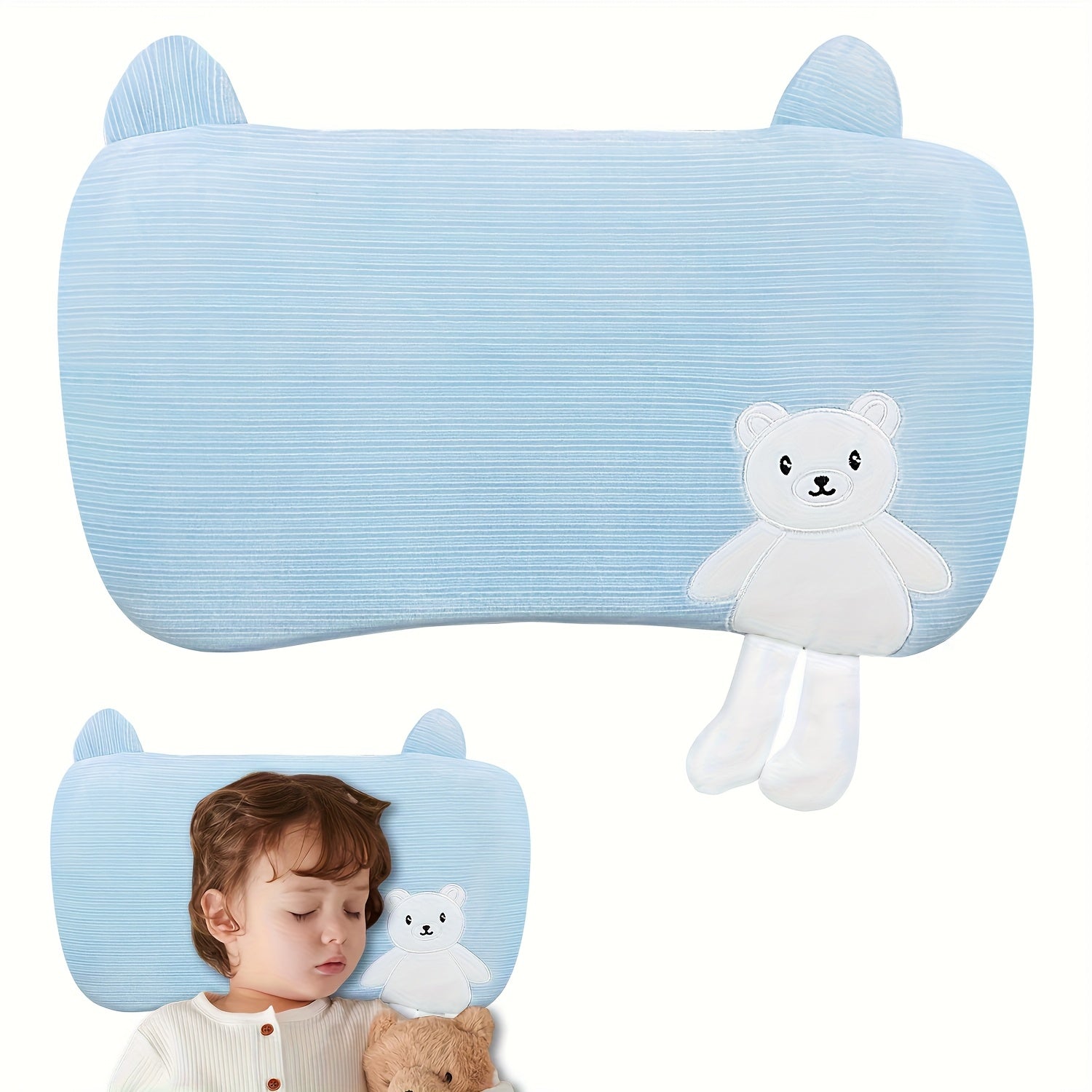 Ultra-Soft Pillow, Ultra-Thin Pillow, All-Season Pillow with Cartoon Design, Includes Pillowcase for Easy Sleep
