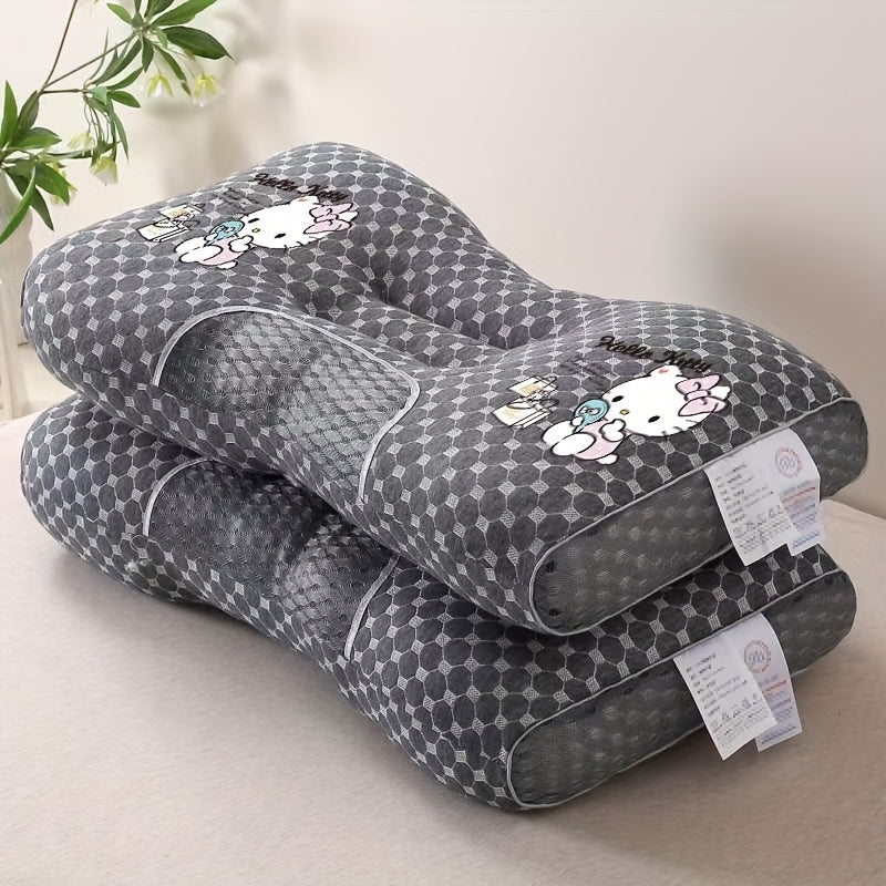Hello Kitty Themed Pillow by Sanrio, Designed for Ergonomic Support, Featuring a High-Quality Core That Alleviates Neck Strain, Promotes Comfortable Sleep, Serves As a Playful Decor Item, Boasts an Adorable Design, Has Durable Stuffing