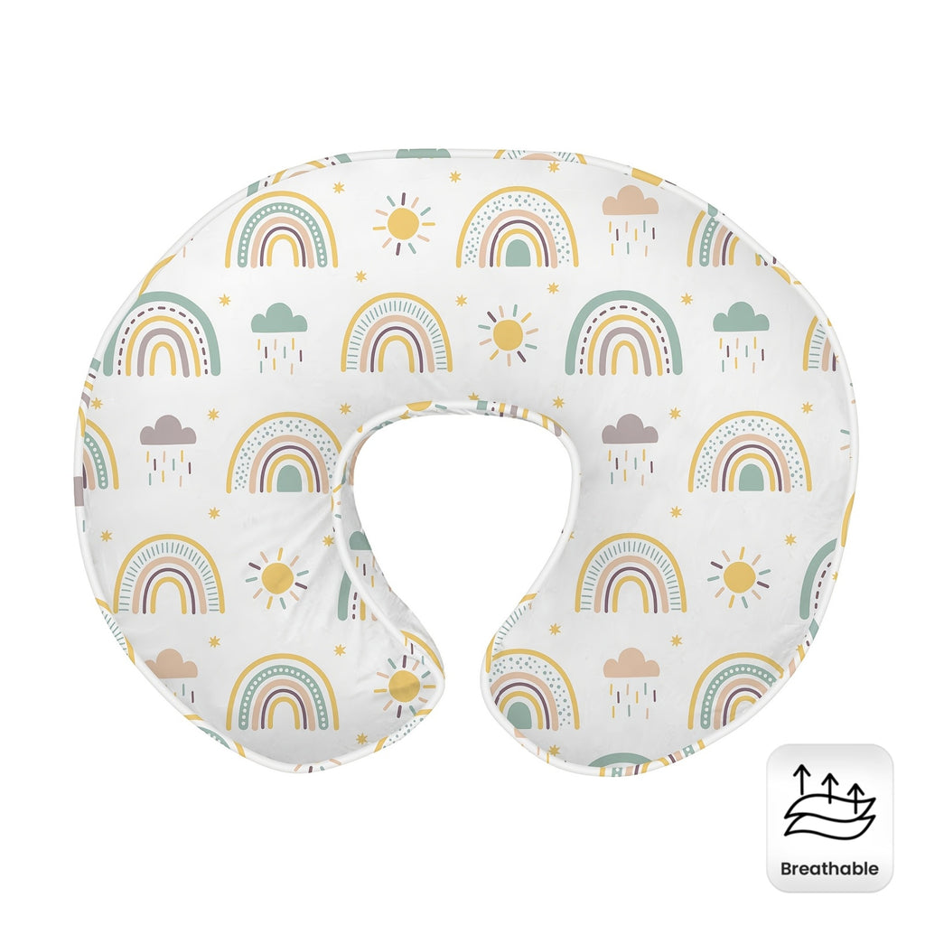 Nursing Pillow, Breastfeeding Pillow for Moms, Ergonomic Nursing Essentials for Bottle and Breastfeeding with Cover and Breathable Filling, Feeding Support Pillow 0-12 Months, Multifunctional Support Cushion for Travel