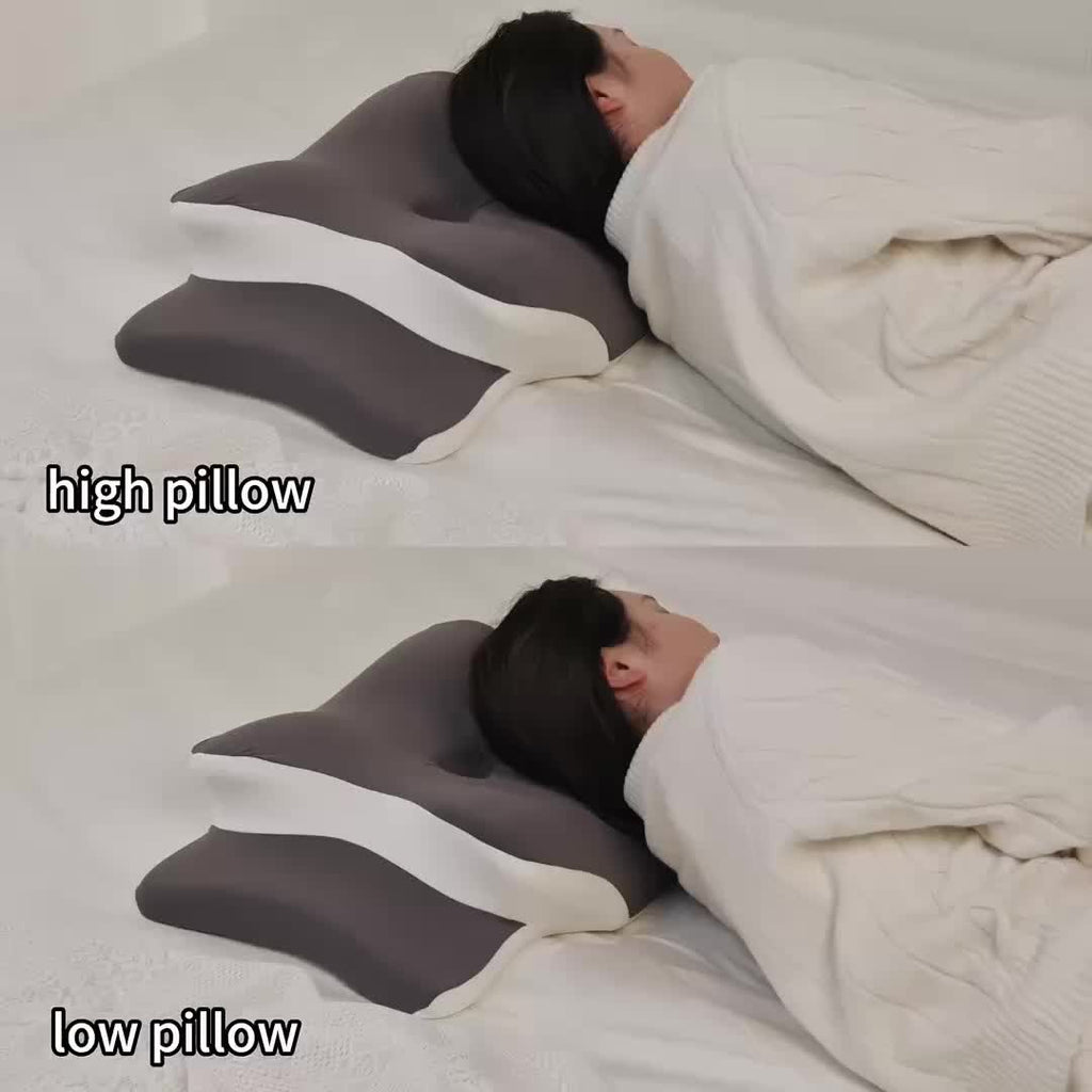 Cervical Pillow, Neck Pillow, Butterfly-Shaped Memory Foam Pillow for Ergonomic Neck, Rebound Relaxation Neck Pillow, Suitable for Back And Side Sleepers, Comes with a Machine-Washable Pillowcase