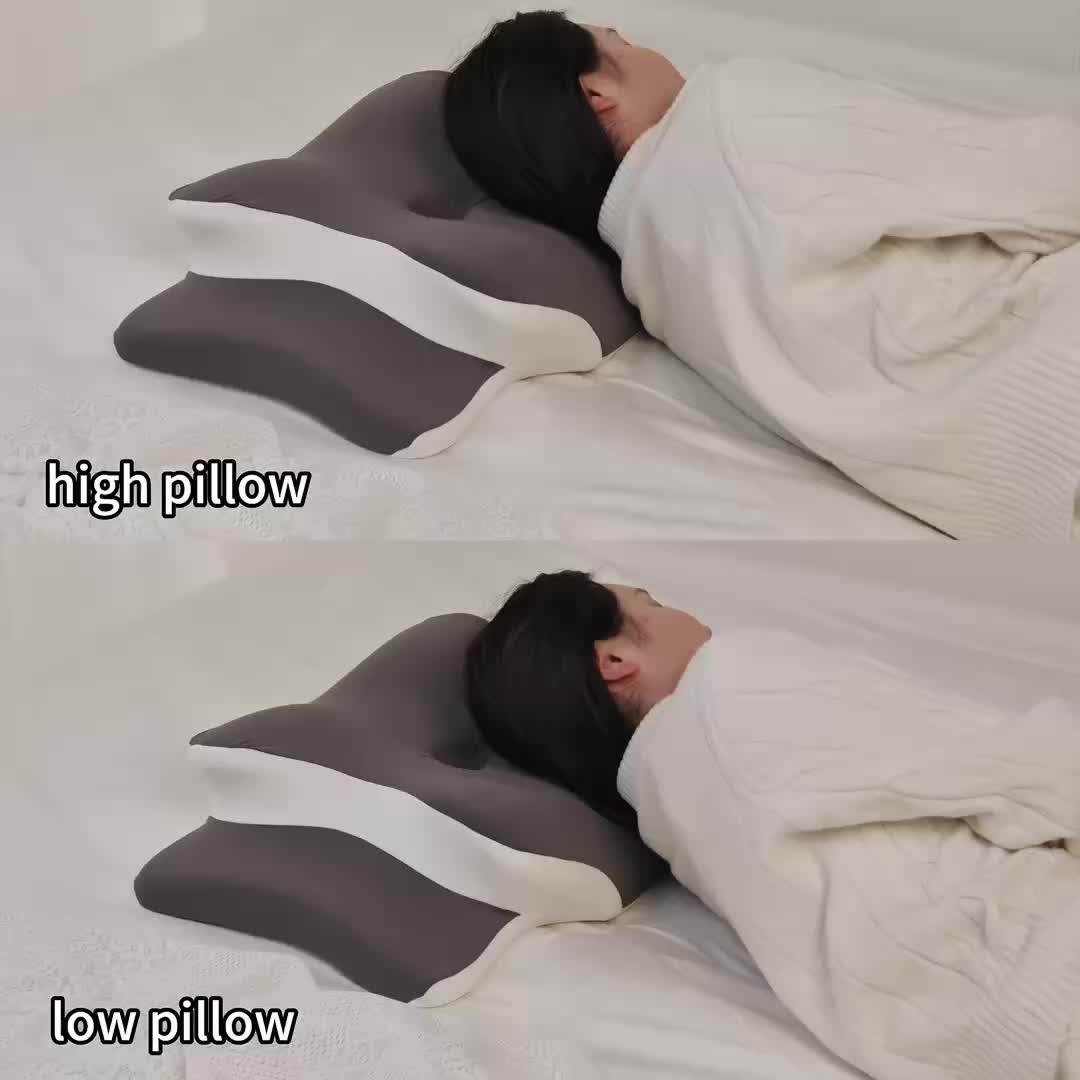 Cervical Pillow, Neck Pillow, Butterfly-Shaped Memory Foam Pillow for Ergonomic Neck, Rebound Relaxation Neck Pillow, Suitable for Back And Side Sleepers, Comes with a Machine-Washable Pillowcase