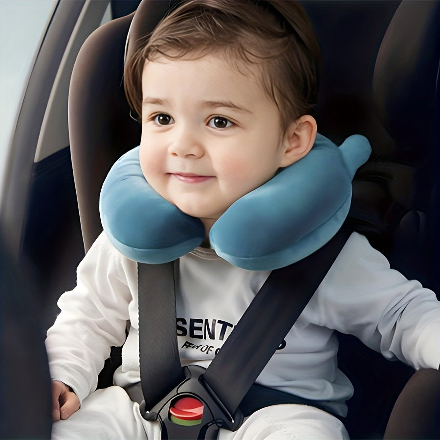 1 Youngsters's Travel Pillow - Neck and Head Support Cushion with Cartoon Pattern, Suitable for Car Seats and Strollers