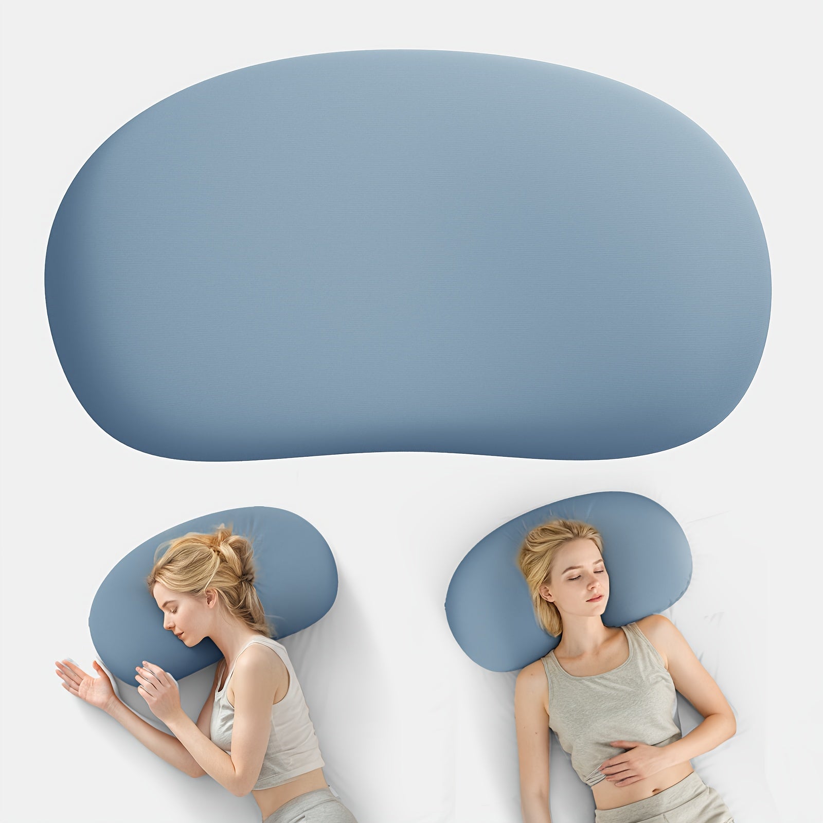 1pc Soft Cloud Pillow, Neck Pillow, Ergonomic design for Side and Stomach Sleepers, Breathable Ice Bed Pillow All Seasons, Smooth and Cool, Close to the Head Curve, Multiple Colors Available