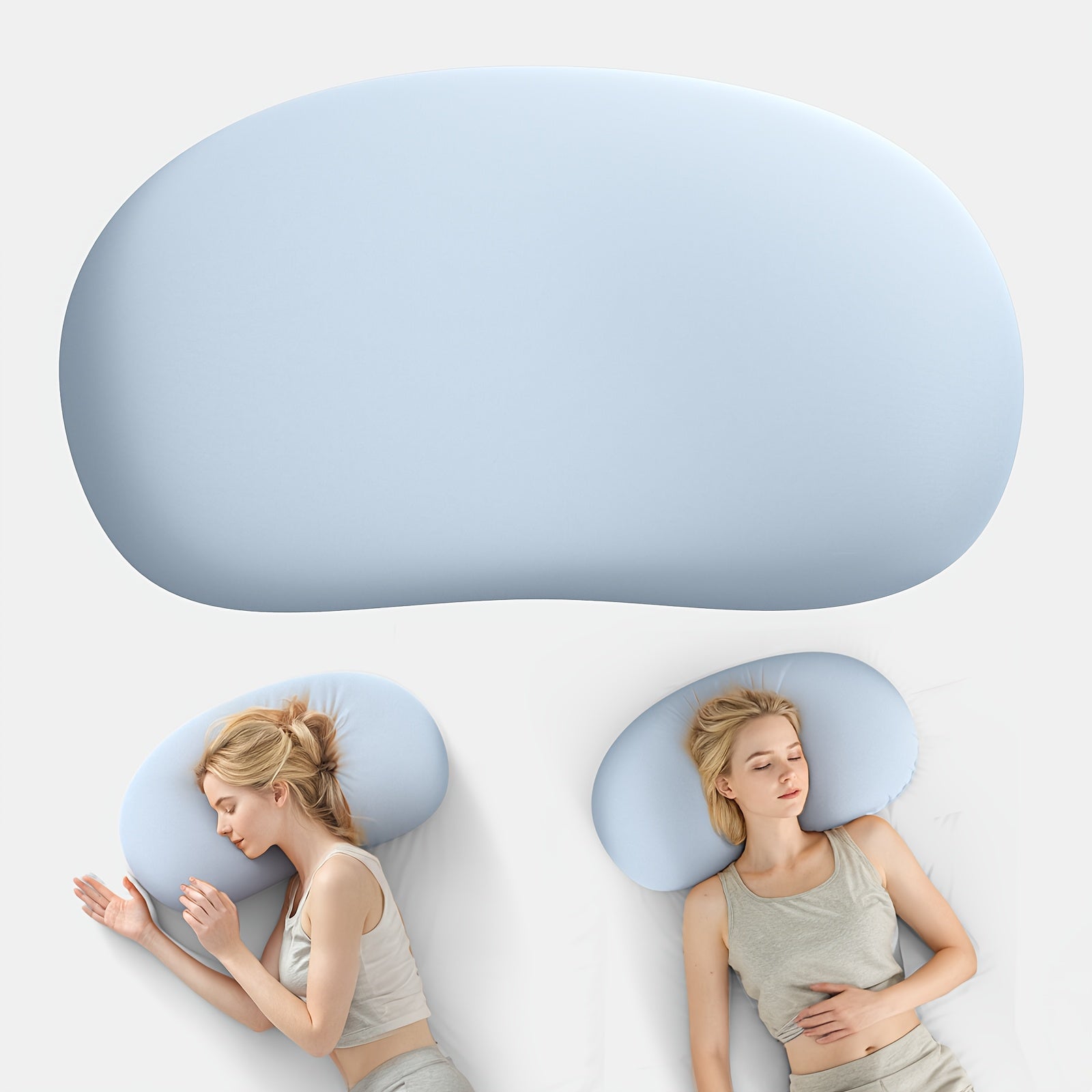1pc Soft Cloud Pillow, Neck Pillow, Ergonomic design for Side and Stomach Sleepers, Breathable Ice Bed Pillow All Seasons, Smooth and Cool, Close to the Head Curve, Multiple Colors Available