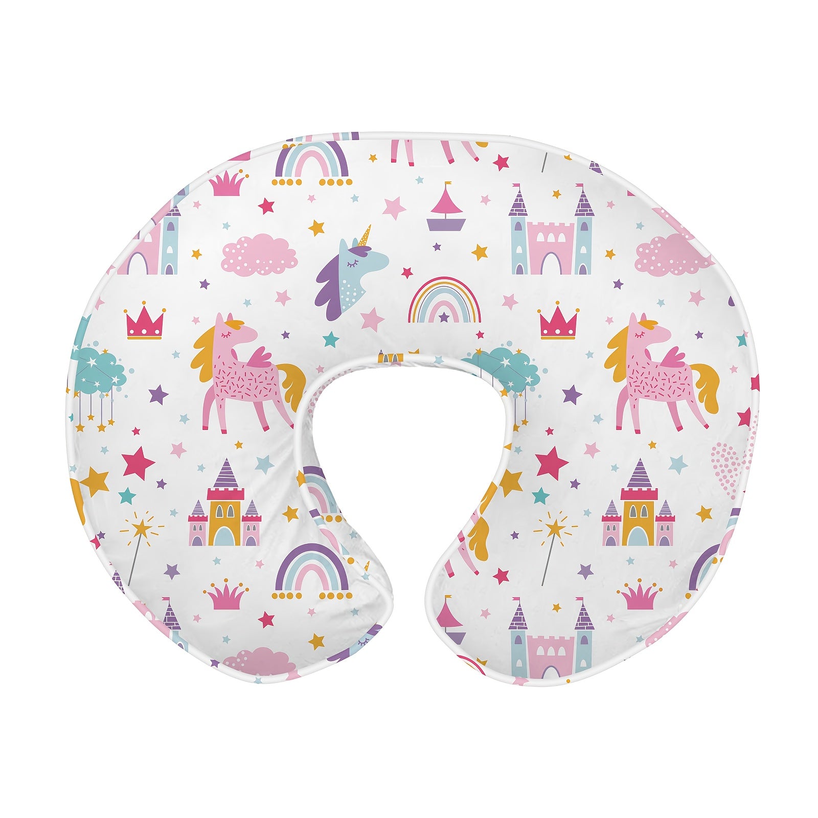 Nursing Pillow, Breastfeeding Pillow for Moms, Ergonomic Nursing Essentials for Bottle and Breastfeeding with Cover and Breathable Filling, Feeding Support Pillow 0-12 Months, Multifunctional Support Cushion for Travel