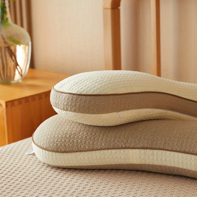 Ergonomic Body Pillow, Cervical Neck Support Pillow with Curved Design, Breathable & Skin-Friendly for Deep Sleep, Ideal for Single Use